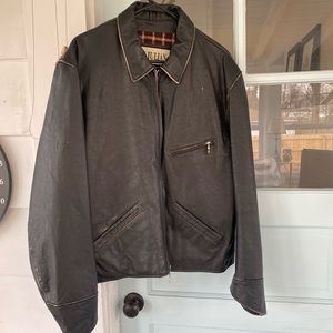 Mens XL Distressed Leather Jacket